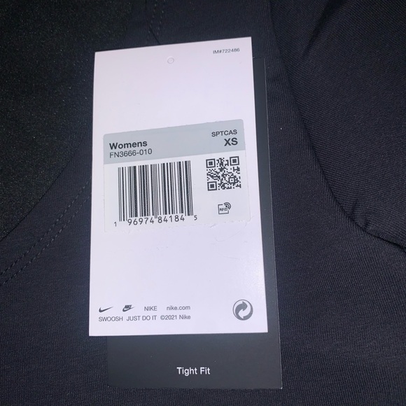 Nike Black Cropped Athletic Tee with Branded Swoosh Band - Picture 5 of 6